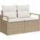 vidaXL 2-Seater Garden Beige Poly Rattan Outdoor Sofa
