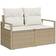 vidaXL 2-Seater Garden Beige Poly Rattan Outdoor Sofa