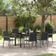 vidaXL 7 Piece Garden Black Textilene Steel Patio Dining Set