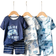 Shein 6pcs Boy Pajamas Cartoon Cosmic Ocean Animal Print Snug Fit T-shirt and Shorts Set - Multicolor