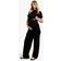 boohoo Womens Maternity Over The Bump Wide Leg Jeans Black