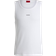 HUGO BOSS Ribbed Stretch Cotton Tank Top with Printed Logo - White