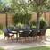 vidaXL 9 Piece Garden Black Poly Rattan Patio Dining Set