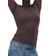 H&M Fitted Microfibre T-shirt - Dark Brown