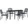 vidaXL Trädgårdsmöbelset 5 pcs Antracit Stål Matgrupp, 1 Bord inkl. 4 Stolar