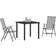 vidaXL 3 Piece Garden Anthracite Steel Patio Dining Set