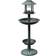 vidaXL Bird Bath Feeder with Solar Light Green
