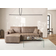 Beliani 2-Sitzer Ecksofa Cord hellbraun rechtsseitig mit Schlaffunktion Sofa 247cm 3-Sitzer