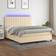 vidaXL Med LED-Lys 180x200 cm Stof Cremefarvet Rammeseng 180x203cm