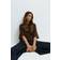Gina Tricot Relaxed Fit Knitted Wool Alpaca Short Sleeve Top - Dark Brown