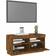 vidaXL Cabinet with Led Lights Smoked Oak TV Bench 80x40cm