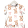 Shein Baby Girl Bow & Bear Graphic Casual Slim Fit Round Neck Comfortable Short Sleeve Shorts Pajama Set - Snug Fit