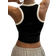 Shein Mystra Summer Simple Retro Solid Color Ribbed Knit Sexy Casual U Neck Crisscross Back Tank Top - Black/White