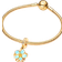 Pandora Blossom Dangle Charm - Gold/Blue/Transparent