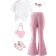 Shein Toddler Girls Casual Short Sleeve Bow T-Shirt - White/Pink