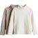 H&M Ribbed Polo Neck Tops - Beige/White(1231056001)