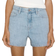 Mango Straight Denim Shorts with High Waist - Light Blue