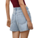 Mango Straight Denim Shorts with High Waist - Light Blue