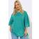 Yours Curve Teal Blue Oversized Boxy T-Shirt - Teal
