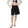Mango Straight High Waisted Denim Bermuda Shorts - Black Denim