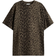 H&M Oversized T-shirt - Grey Green/Leopard Print