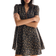 H&M V Neck Cotton Poplin Dress - Black/Floral