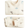 H&M Printed Brushed Inside Sweatshirt Set 2-piece - Light Beige/Dinosaurs (1292690010)