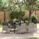 vidaXL Garten mit Kissen 7 pcs Hellgrau Poly Rattan Essgruppe