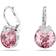 Swarovski Bella Rhodium Plated Pink Crystal V Drop Earrings - Pink