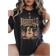 Shein Women's Guitar Letter Print Short Sleeve T-Shirt - Black