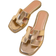 Shein SHUZIA Ladies' Fashionable Flat Sandals - Rose Gold