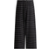 H&M Cotton-Blend Trousers - Black/Striped