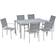 OutSunny 7-pcs - Grey Patio Dining Set, 1 Table incl. 6 Chairs