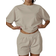 Shein 2pc Women Print Round Neck Short Sleeve Casual Loose T-Shirt And Shorts Set - Khaki
