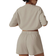 Shein 2pc Women Print Round Neck Short Sleeve Casual Loose T-Shirt And Shorts Set - Khaki