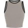 Shein Flirla 2pcs/Set Contrast Color Trim Round Neck Tank Top + Knotted Long Pants Casual Outfit - Khaki