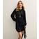 New Look Long Sleeve Crinkle Mini Dress - Black