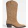 Stradivarius Split Leather Cowboy Boots - Beige