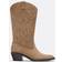 Stradivarius Split Leather Cowboy Boots - Beige
