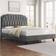 Yaheetech Upholstered Bed Frame with with Diamond Dark Grey 141x195cm
