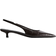 H&M Slingbacks Med Kittenhæl Og Spids Snude - Mørkebrun/Krokomønster