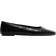 H&M Square-Toe Ballet Flats - Black/Crocodile Pattern