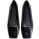 H&M Square-Toe Ballet Flats - Black/Crocodile Pattern