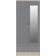 SECONIQUE Nevada Grey Gloss/Light Oak Wardrobe 78x182.5cm