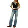 H&M Wide High Jeans - Denimblå