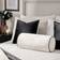 OHS Matte Bolster Complete Decoration Pillows Beige, Black (46x20cm)