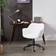 Furniture One Boucle Fabric White Office Chair 88cm