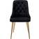 Venture Design Velvet Deluxe Black/Brass Kitchen Chair 89cm 2pcs