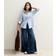 New Look Plus Size Blue Striped Long Sleeve Oxford Shirt - Blue