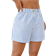 Shein EZwear Woven Women's Casual Shorts - Blue/White